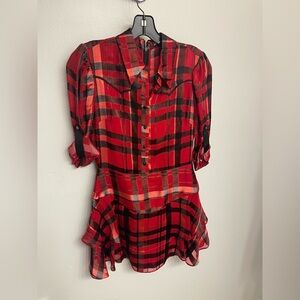 Alice & olivia Red Plaid Women's dress